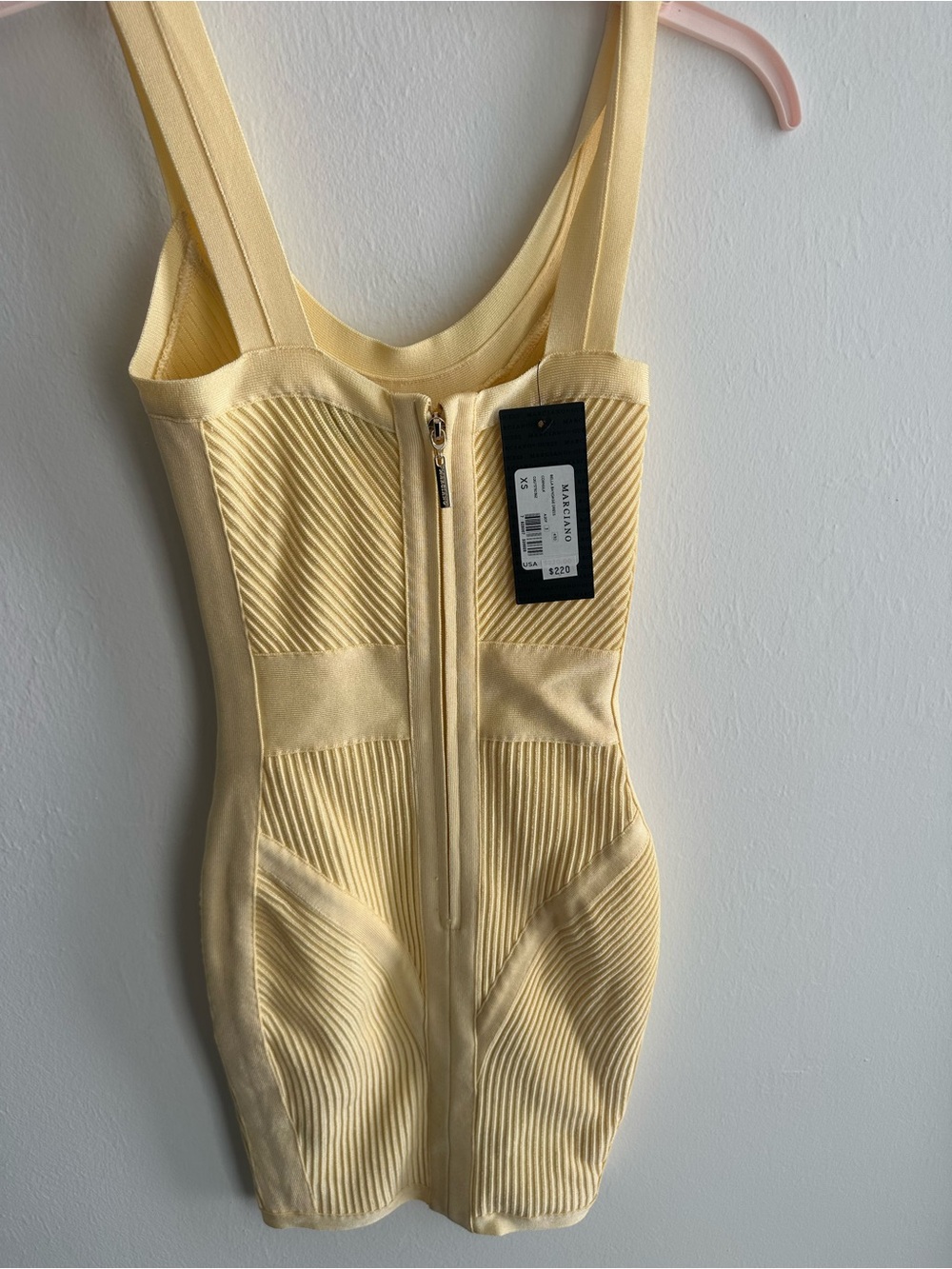 Marciano by Guess Pale Yellow Bella Bandage Dress